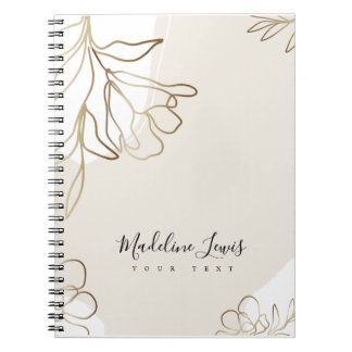 Personalisiertes Notebook mit Gold-Blume Notizblock