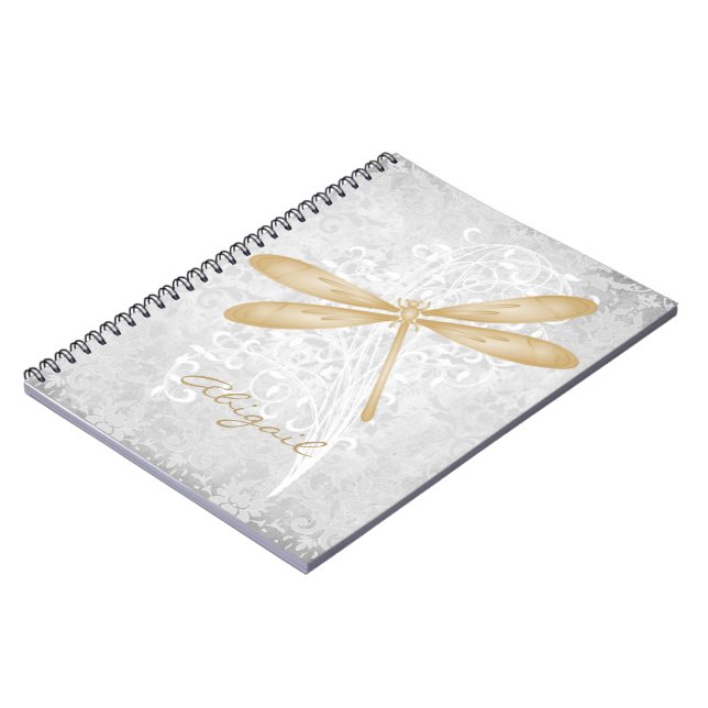 Personalisiertes Notebook mit Golddrachenfliege Notizblock (Linke Seite)