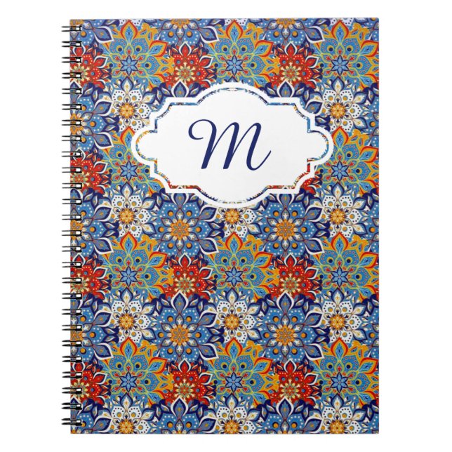 personalisiertes Notebook mit leuchtendem Mandala Notizblock (Vorderseite)
