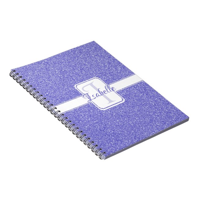 Personalisiertes Notebook mit lila Glitzer Notizblock (Rechte Seite)