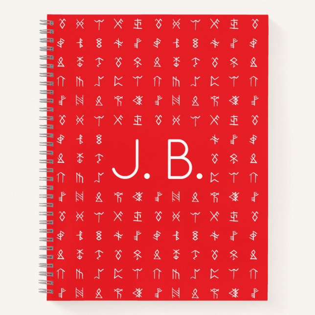 Personalisiertes Notebook mit Monogram und Rundum- Notizbuch (Vorderseite)