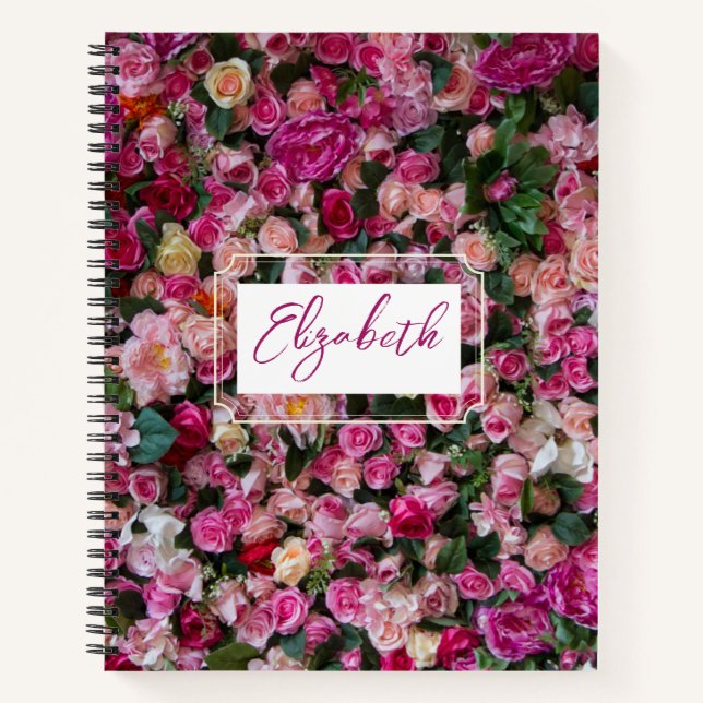 Personalisiertes Notebook mit Rosa-Wand Notizbuch (Vorderseite)