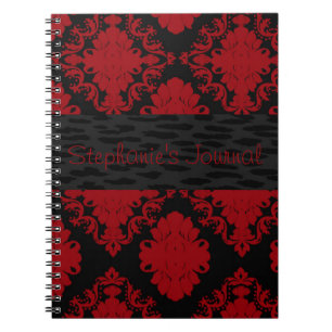 Personalisiertes Notebook mit roter und schwarzer  Notizblock