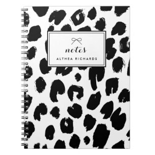 Personalisiertes Notebook mit schwarzem Leopard Notizblock