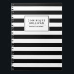 Personalisiertes Notebook mit schwarzen und weißen Notizblock<br><div class="desc">Individuell anpassbares Notebook mit schwarz-weiß Streifen Muster. Sie können den Text entweder bearbeiten oder ganz löschen.</div>