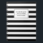 Personalisiertes Notebook mit schwarzen und weißen Notizblock<br><div class="desc">Individuell anpassbares Notebook mit schwarz-weiß Streifen Muster. Sie können den Text entweder bearbeiten oder ganz löschen.</div>