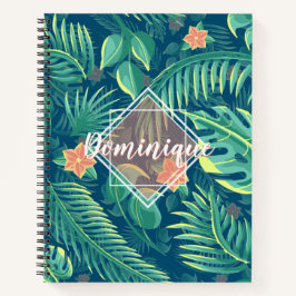 Personalisiertes Notebook mit tropischem Foliage Notizbuch