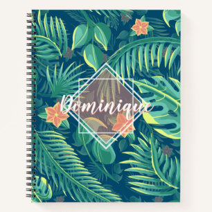 Personalisiertes Notebook mit tropischem Foliage Notizbuch
