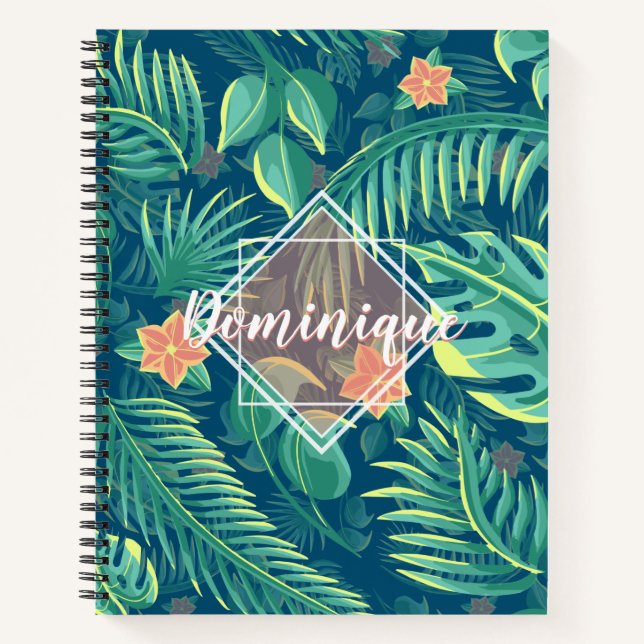 Personalisiertes Notebook mit tropischem Foliage Notizbuch (Vorderseite)