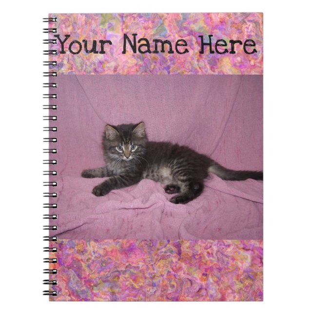 Personalisiertes Notebook - rosa Kitte Notizblock (Vorderseite)