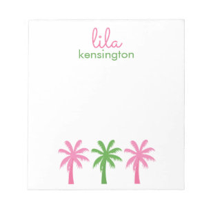 Personalisiertes Notepad für Preppy Palm Trees Notizblock