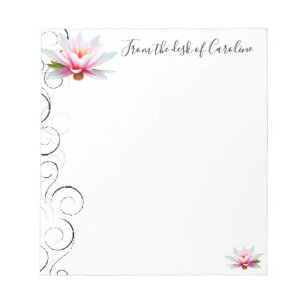 Personalisiertes Notepad mit Wasserlilie Notizblock