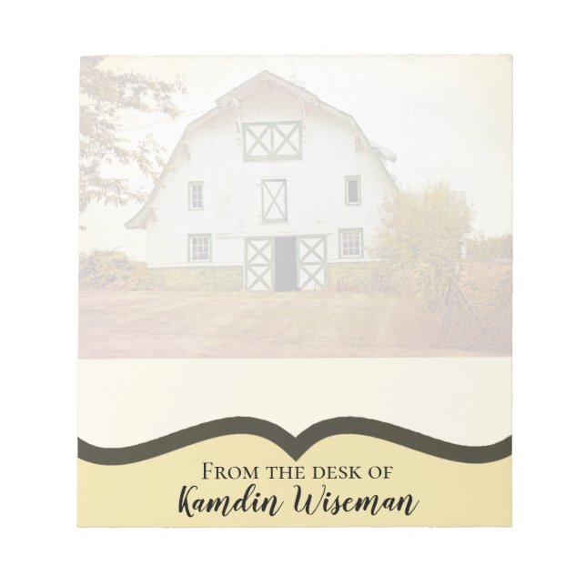 Personalisiertes Notepad Sunset Stall Land Rustika Notizblock (Vorderseite)
