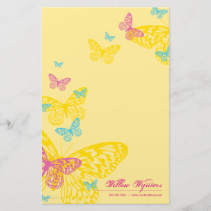 PERSONALISIERTES NOTEPAPIER: Schmetterlinge 6P Briefpapier