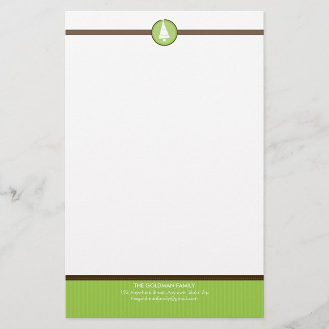 PERSONALISIERTES NOTEPAPIER: Stripedheft 6 Briefpapier (Vorderseite)