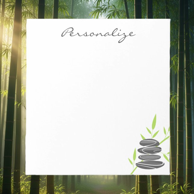 Personalisiertes Notizblock mit Zen-Art-Kiesstapel (zen notepad)