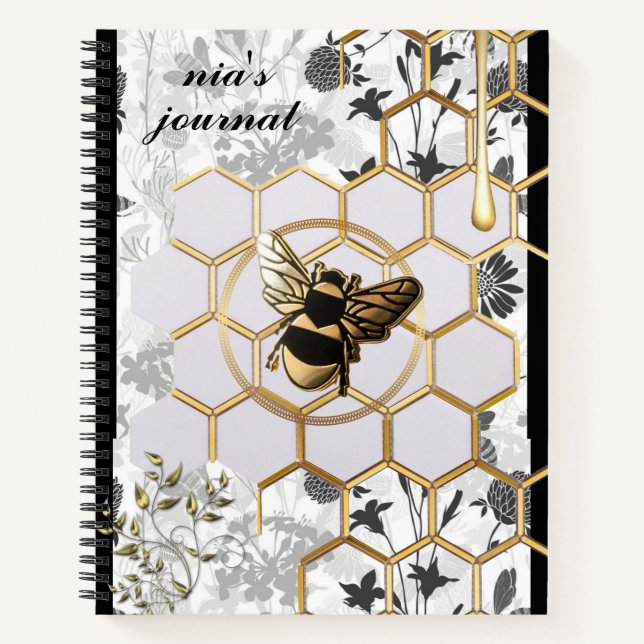 personalisiertes Notizbuch für Honigbienen (Vorderseite)
