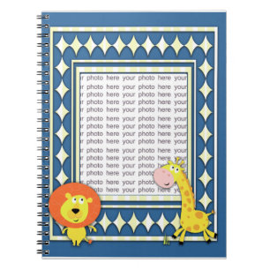 Personalisiertes Notizbuch mit Löwe und Giraffe -  Notizblock