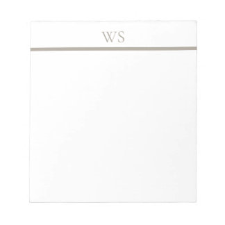 Personalisiertes Notizbuch mit Monogramm in Taupe Notizblock