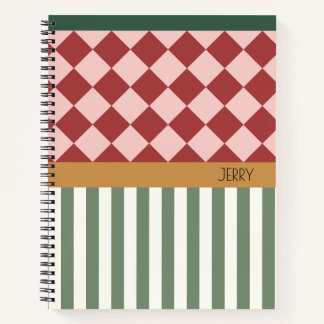 Personalisiertes Notizbuch mit Namen und Muster