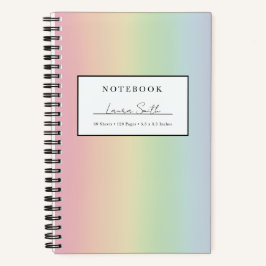 Personalisiertes Notizbuch mit Pastell-Regenbogen-