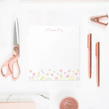 Personalisiertes Notizbuch mit Pastell-Wildblumen 