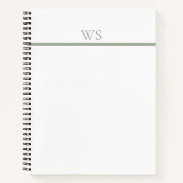Personalisiertes Notizbuch mit Salbeigrünem Balken