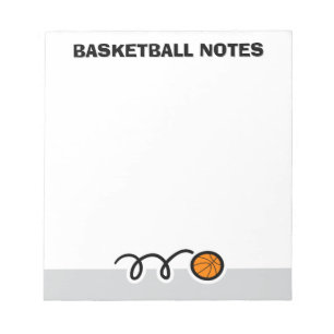 Personalisiertes Notizbuch mit sportlichem Basketb Notizblock