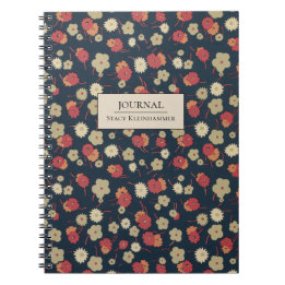Personalisiertes Notizbuch mit vintage Blumendekor Notizblock