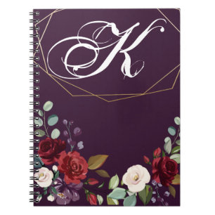 Personalisiertes Notizbuch Plakat Lila Rose Gold G Notizblock