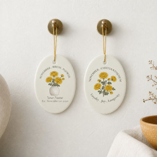Personalisiertes November-Mum-Ornament Keramik Ornament
