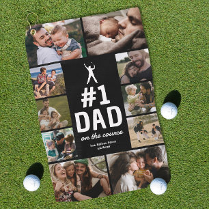 Personalisiertes Nr.1-Vater-Golftuch mit Fotos Golfhandtuch