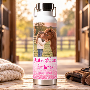 Personalisiertes Nur ein Mädchen und ihr Pferd Ros Trinkflasche