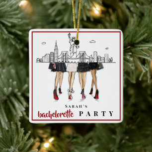 Personalisiertes NYC-Junggesellinnenabschied / New Keramikornament