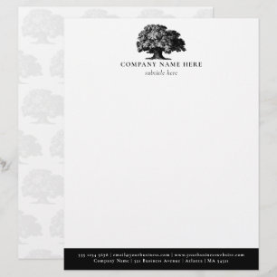 Personalisiertes Oak Vintag Tree Themengeschäft Briefbogen