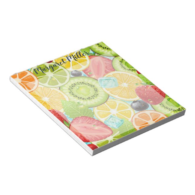 Personalisiertes Obst Notizblock (angewinkelt)