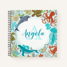 Personalisiertes Ocean Notebook (Monogram Underwat