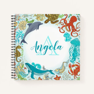Personalisiertes Ocean Notebook (Monogram Underwat Notizbuch