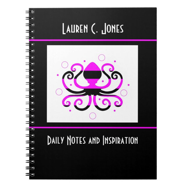 Personalisiertes Octopus-Journal-Notebook Notizblock (Vorderseite)