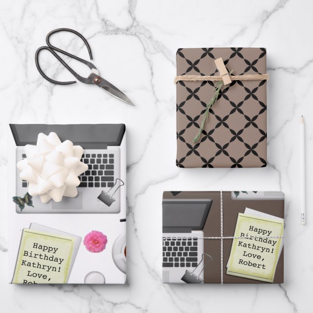 Personalisiertes Office Geschenkpapier Set (Vorderseite)