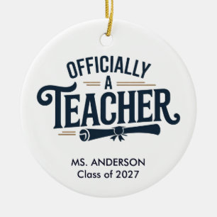 Personalisiertes Offiziell ein Lehrer Absolventeng Keramik Ornament