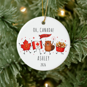 Personalisiertes Oh Kanada Reise-Ornament Keramik Ornament