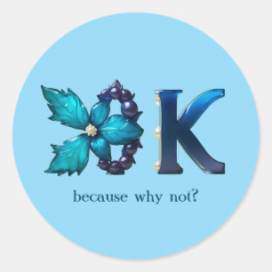 Personalisiertes „OK“-Design Runder Aufkleber