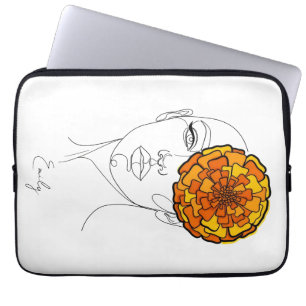 Personalisiertes Oktober-Geburtsblumen-Porträt Laptopschutzhülle