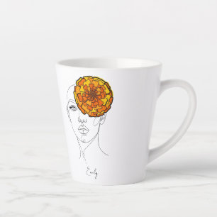 Personalisiertes Oktober-Geburtsblumen-Porträt Milchtasse