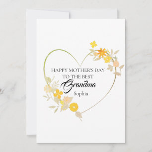 Personalisiertes Oma-Name Muttertags-Blumenherz Karte