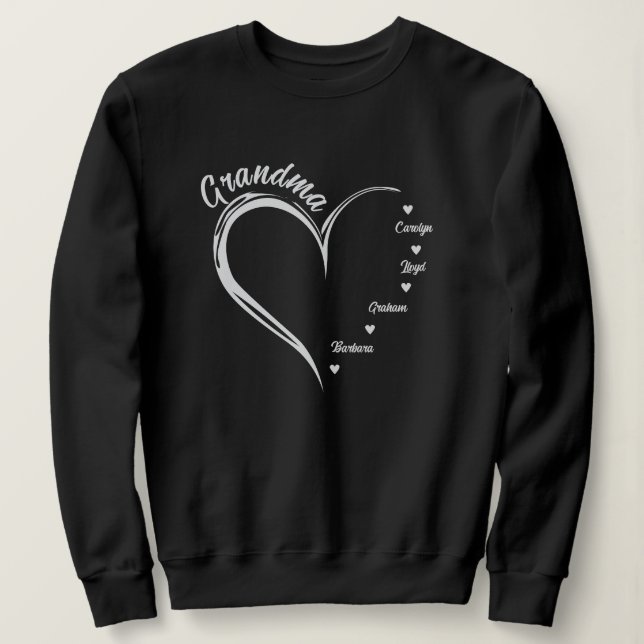 Personalisiertes Oma Sweatshirt, Oma Herz Sweatshirt (Design vorne)