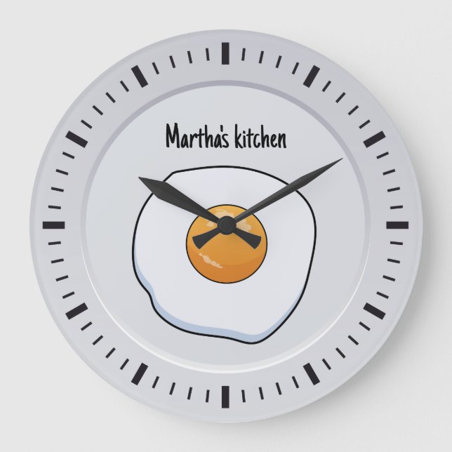 Personalisiertes Omelet Frühstück - Küchendekor Große Wanduhr (Vorderseite)