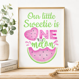 Personalisiertes One in a Melon Geburtstags-Willko Poster