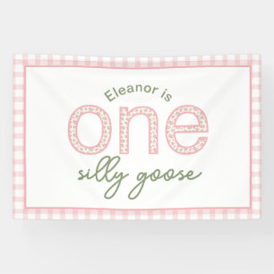 Personalisiertes "One Silly Goose" Partyschild - B Banner